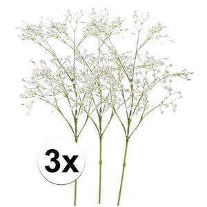 Kunstbloem Gipskruid - 3x - 68 cm - wit - losse tak - kunst zijdebloem - Gypsophila