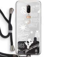 Good vibes: OnePlus 6 Transparant Hoesje met koord