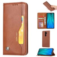 Voor Xiaomi Redmi Note8 Pro Knead huidtextuur horizontale Flip lederen draagtas met foto frame & houder & kaartsleuven & portemonnee (bruin)