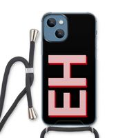 Monogram: iPhone 13 Transparant Hoesje met koord