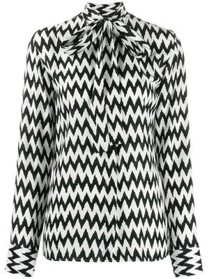 Haider Ackermann blouse imprimée à col à lavallière - Noir
