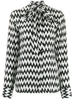 Haider Ackermann blouse imprimée à col à lavallière - Noir