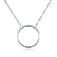 Elenza Zilveren Ketting met Cirkel Hanger in 925 Sterling Zilver
