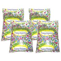 Confetti snippers van papier - 4x - multi colours mix - 250 gram zakje - feestartikelen/versieringen