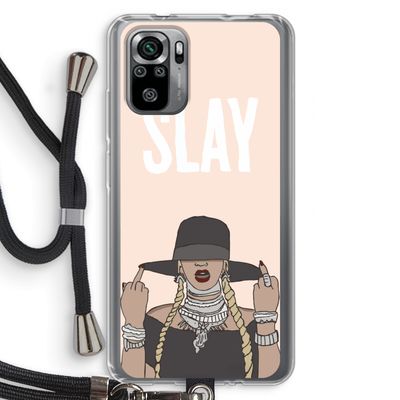 Slay All Day: Xiaomi Redmi Note 10S Transparant Hoesje met koord