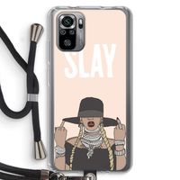 Slay All Day: Xiaomi Redmi Note 10S Transparant Hoesje met koord