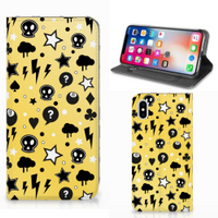 Mobiel BookCase Apple iPhone Xs Max Punk Geel