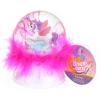 Toi-Toys nachtlamp/sneeuwbol Dream Horse 9 cm led wit/roze