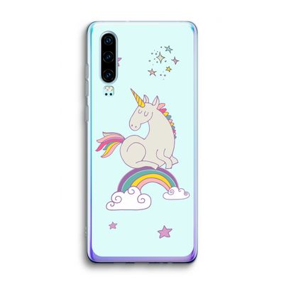 Regenboog eenhoorn: Huawei P30 Transparant Hoesje