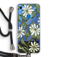 Wit bloemenpatroon: Huawei Y6s Transparant Hoesje met koord
