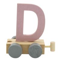 JeP kids houten treinletter D-roze