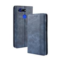 Magnetische Buckle retro textuur horizontale Flip lederen case voor Huawei Honor weergave 20 met houder & kaartsleuven & portemonnee (blauw)
