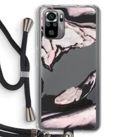 Roze stroom: Xiaomi Redmi Note 10S Transparant Hoesje met koord