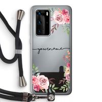 Rozen: Huawei P40 Pro Transparant Hoesje met koord