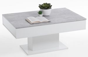 Salontafel Avola 100 cm breed in grijs beton met wit