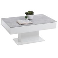 Salontafel Avola 100 cm breed in grijs beton met wit - thumbnail