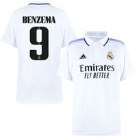Real Madrid Shirt Thuis 2022-2023 + Benzema 9 (Officiële Cup Printing)