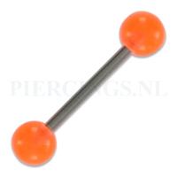 Tongpiercing acryl transparant oranje