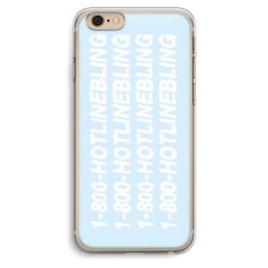 Hotline bling blue: iPhone 6 Plus / 6S Plus Transparant Hoesje