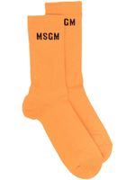 MSGM chaussettes à logo intarsia - Orange