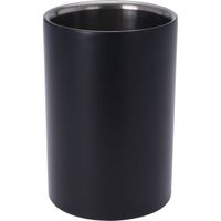 Wijnfles koeler/wijnkoeler zwart RVS D12 x H18 cm - IJsemmers - thumbnail