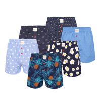 Phil & Co Phil & Co Wijde Boxershorts Heren 6-Pack Multipack met Print