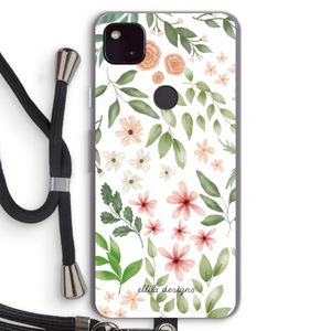 Botanical sweet flower heaven: Pixel 4a 5G Transparant Hoesje met koord