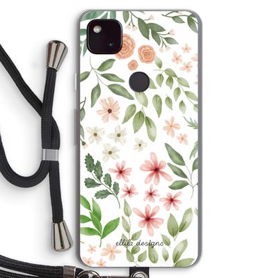 Botanical sweet flower heaven: Pixel 4a 5G Transparant Hoesje met koord