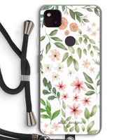 Botanical sweet flower heaven: Pixel 4a 5G Transparant Hoesje met koord