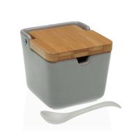 Suikerpot Versa Met deksel Keramisch (8,8 x 10,3 x 8,8 cm) Kleur Grijs