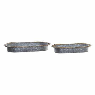 Tafeldecoratie DKD Home Decor Grijs Bruin Ijzer Vezel (51 x 26 x 7 cm)