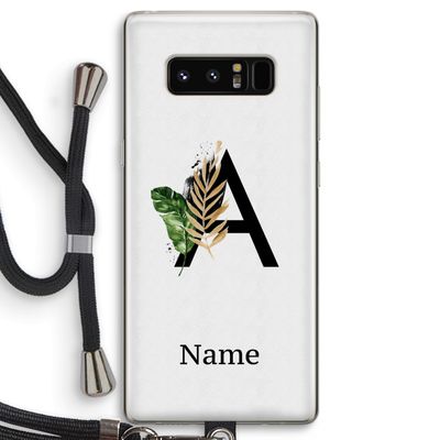 Charcoal Flora: Samsung Galaxy Note 8 Transparant Hoesje met koord