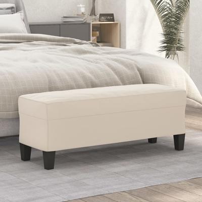Bankje 100x35x41 cm microvezelstof crmekleurig