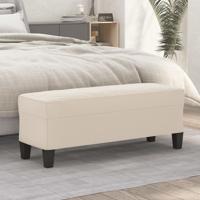 Bankje 100x35x41 cm microvezelstof crmekleurig