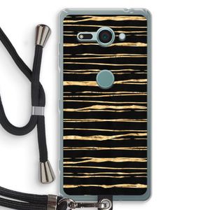 Gouden strepen: Sony Xperia XZ2 Compact Transparant Hoesje met koord