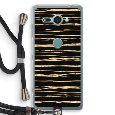 Gouden strepen: Sony Xperia XZ2 Compact Transparant Hoesje met koord