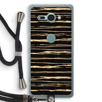 Gouden strepen: Sony Xperia XZ2 Compact Transparant Hoesje met koord