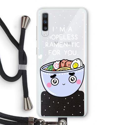 I'm A Hopeless Ramen-Tic For You: Samsung Galaxy A70 Transparant Hoesje met koord