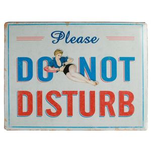 Metalen wand bordje Do Not Disturb   -