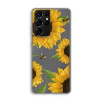 Sunflower and bees: Samsung Galaxy S21 Ultra Transparant Hoesje