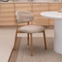 Eleonora Eetkamerstoel 'Mikky' kleur Taupe/Naturel