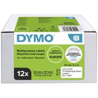 DYMO 2093095 Rol met etiketten 57 x 32 mm Papier Wit 12000 stuk(s) Permanent hechtend Universele etiketten