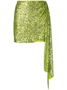 PINKO minijupe drapée Esponenziale à sequins - Vert