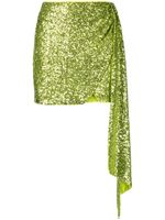 PINKO minijupe drapée Esponenziale à sequins - Vert