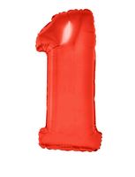 Folieballon Rood Cijfer '1' Groot - thumbnail