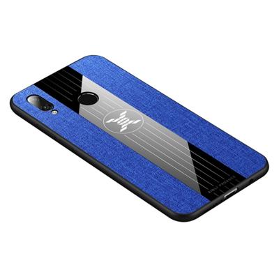 Voor Huawei P20 Lite XINLI stiksels doek Textue schokbestendig TPU beschermhoes (blauw)