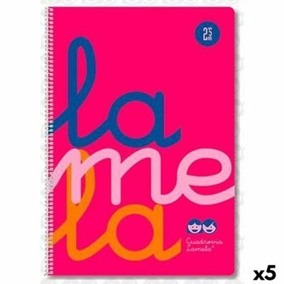 Boek over Ringen Lamela Roze Din A4 80 Lakens (5 Stuks)