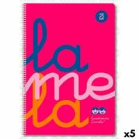 Boek over Ringen Lamela Roze Din A4 80 Lakens (5 Stuks)