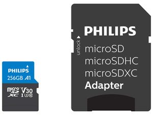 Philips Micro SDXC kaart 256GB incl. adapter - Class 10 - UHS-I U3