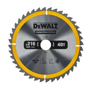 DeWALT Cirkelzaagblad voor Hout | Construction | Ø 216mm Asgat 30mm 40T - DT1953-QZ